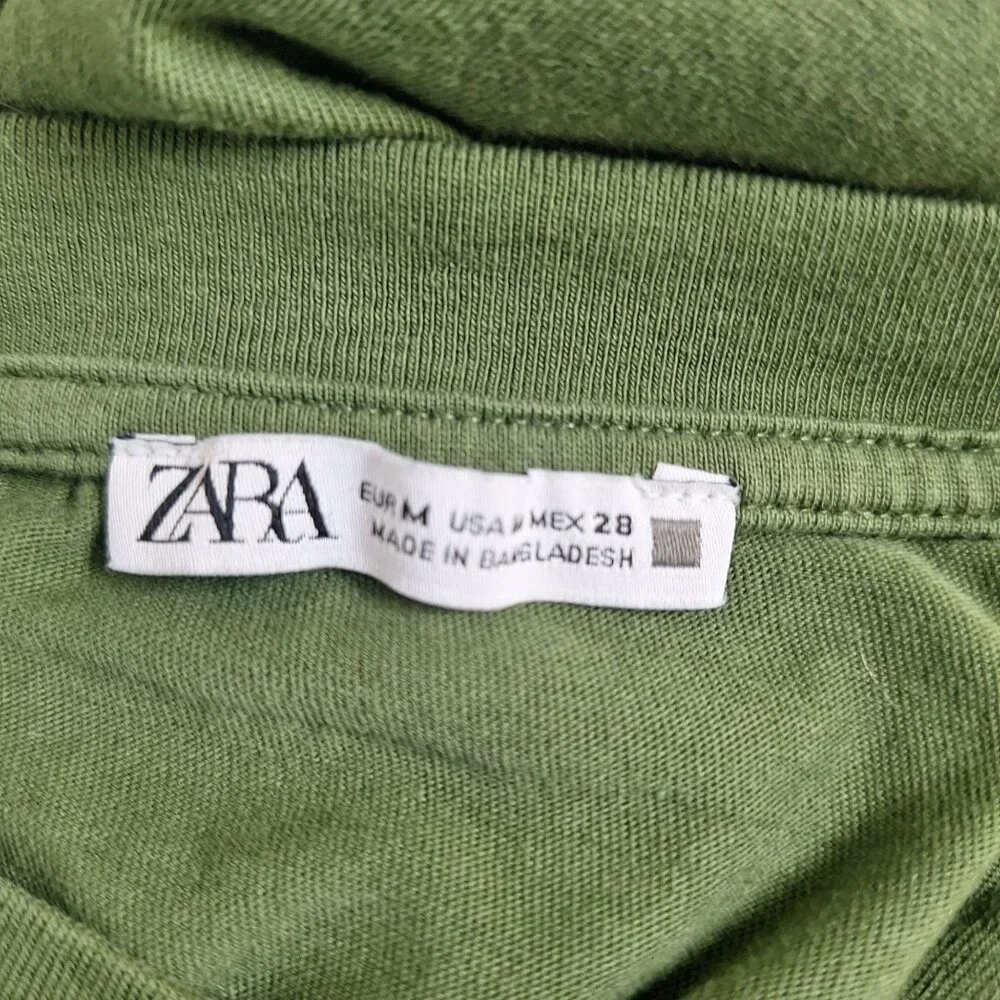 Zara Green Short Sleeve Tshirt size Medium - Picture 4 of 4